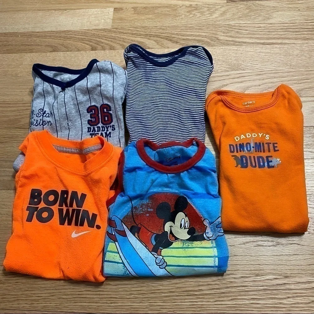 18 mos Shirt Top Bundle Disney Nike Carter’s Bodysuit Baseball Onesie - Picture 6 of 8